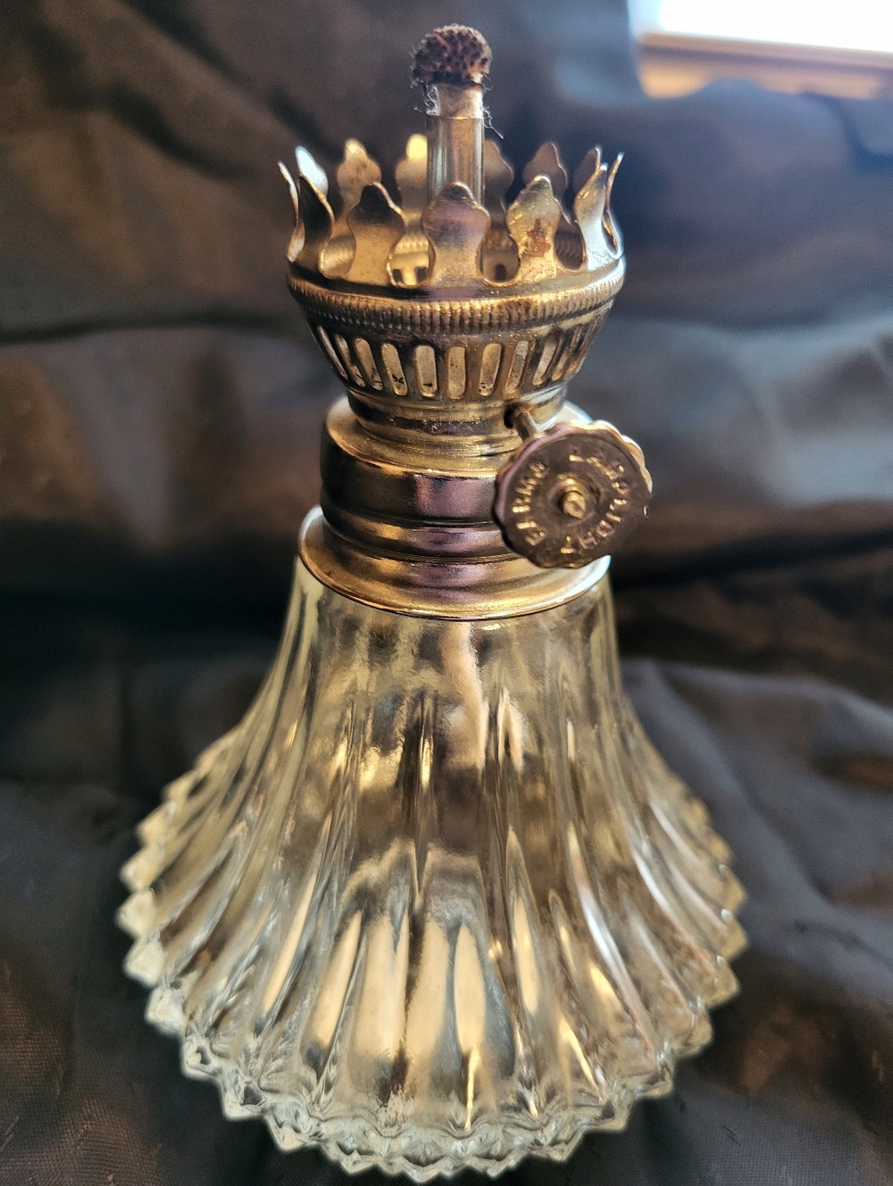 Lamplight Farms 5 In. Glass Oil Lamp with Brass Burner - Clear